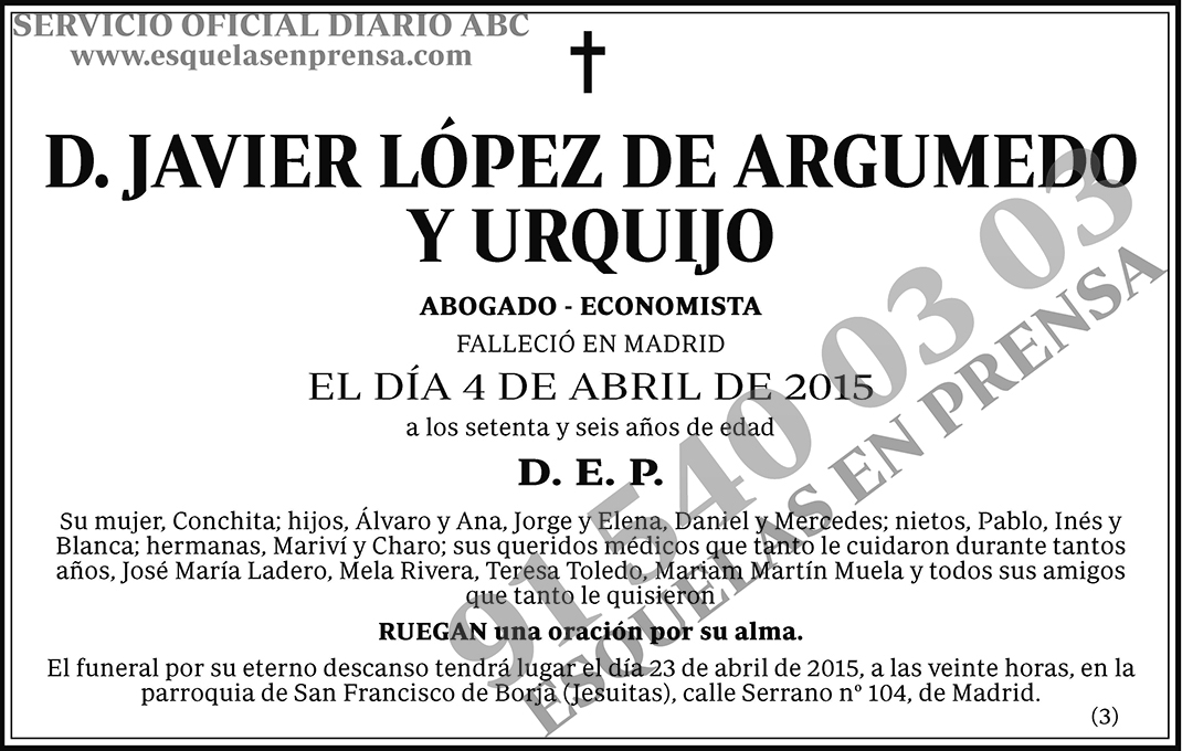 Javier López de Argumedo y Urquijo